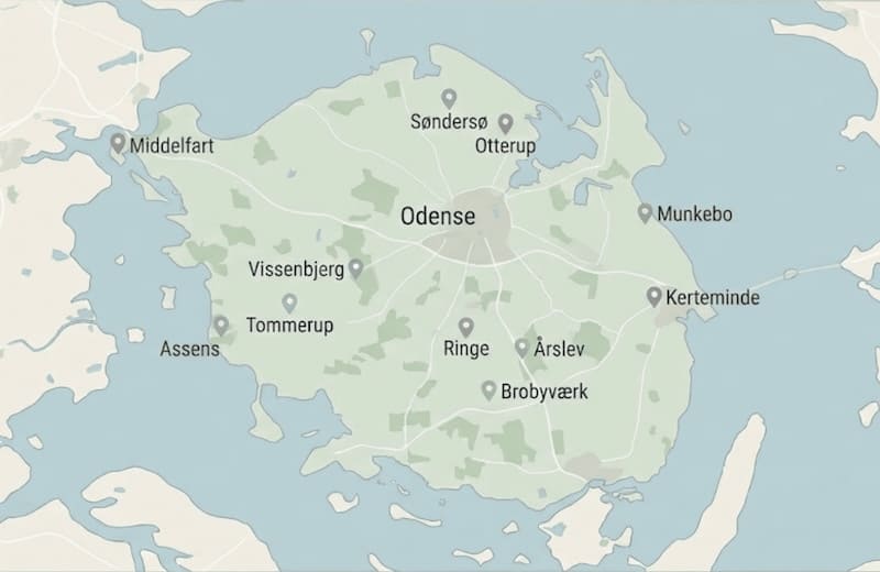 Et kort der viser hvad Cronberg dækker af område<br />
